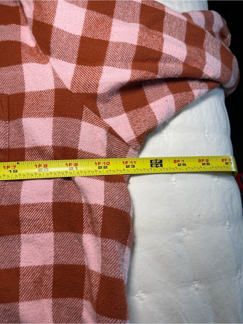 Checked Button-Down Shirt Jacket - Rust/Pink - Picture 8 of 10